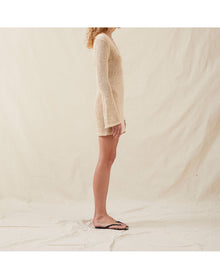 The Open-Weave Mini Dress | Straw Melange