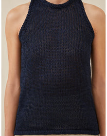 The Open-Weave Shell | Navy Melange