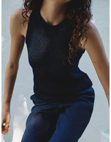 The Open-Weave Shell | Navy Melange
