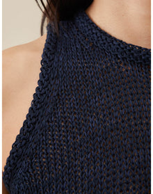 The Open-Weave Shell | Navy Melange