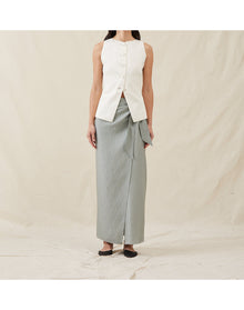The Sarong Skirt In Wave Stripe | Sky
