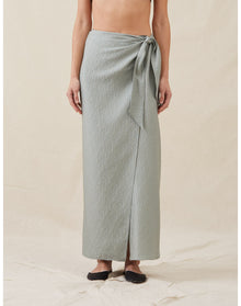 The Sarong Skirt In Wave Stripe | Sky