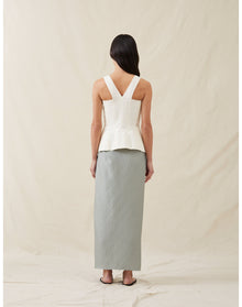 The Sarong Skirt In Wave Stripe | Sky