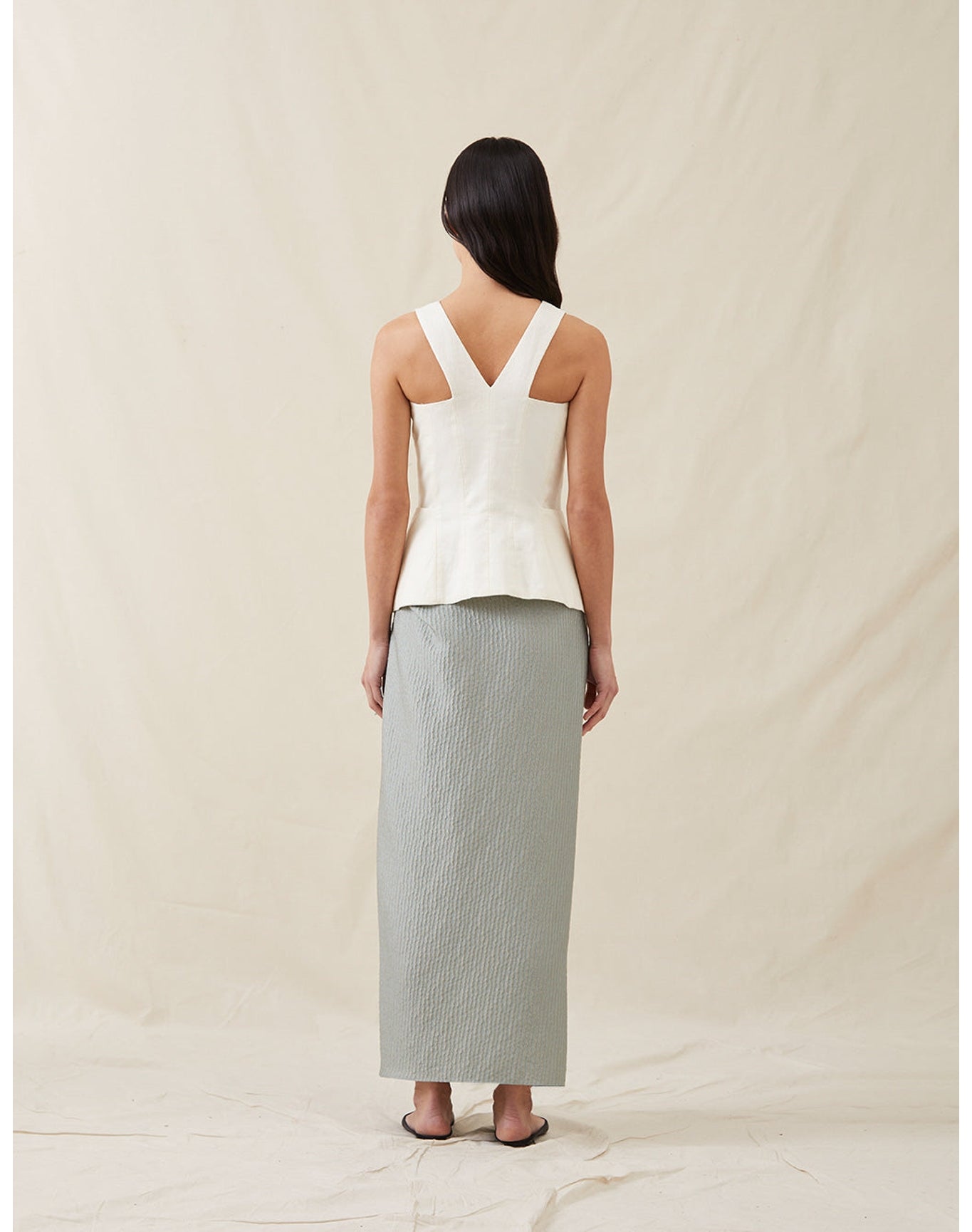 The Sarong Skirt In Wave Stripe | Sky