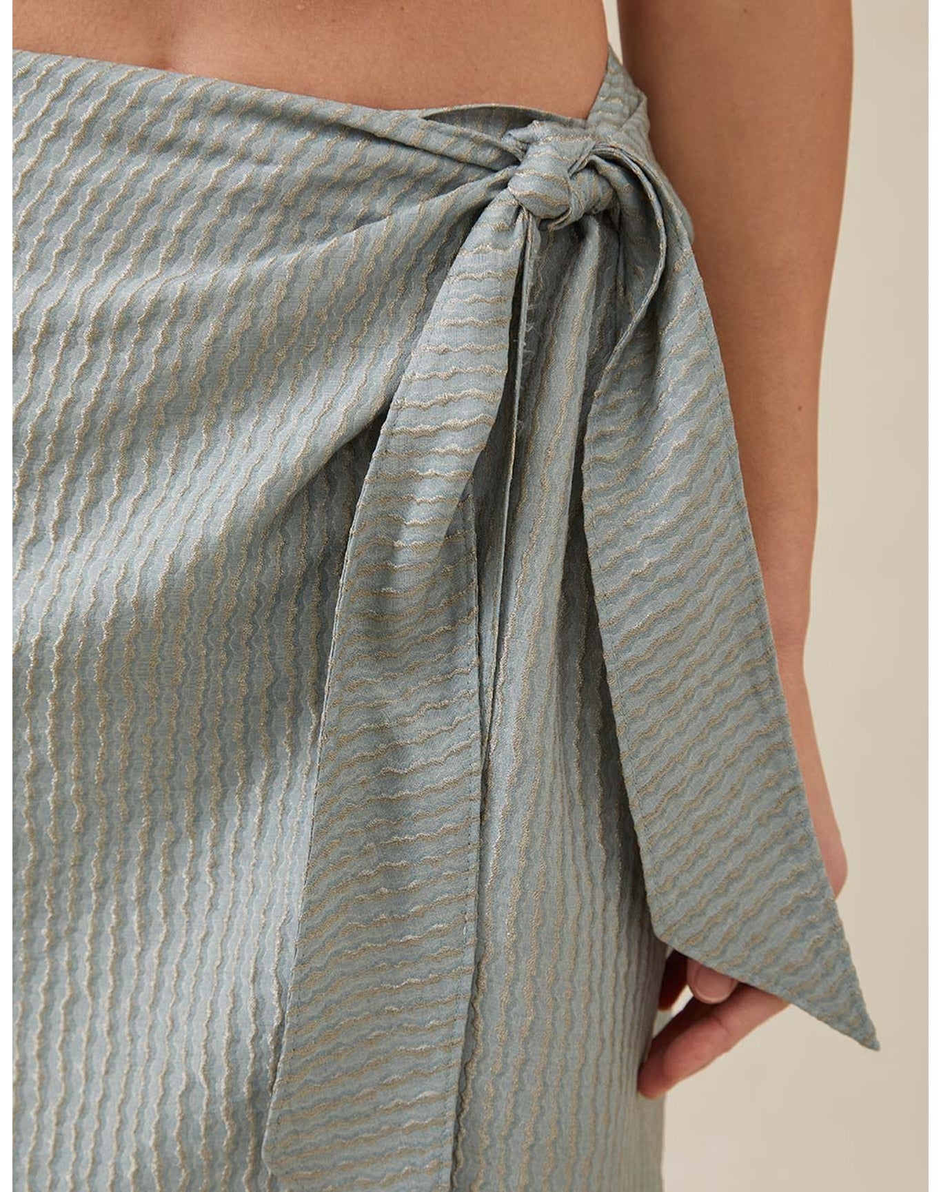 The Sarong Skirt In Wave Stripe | Sky