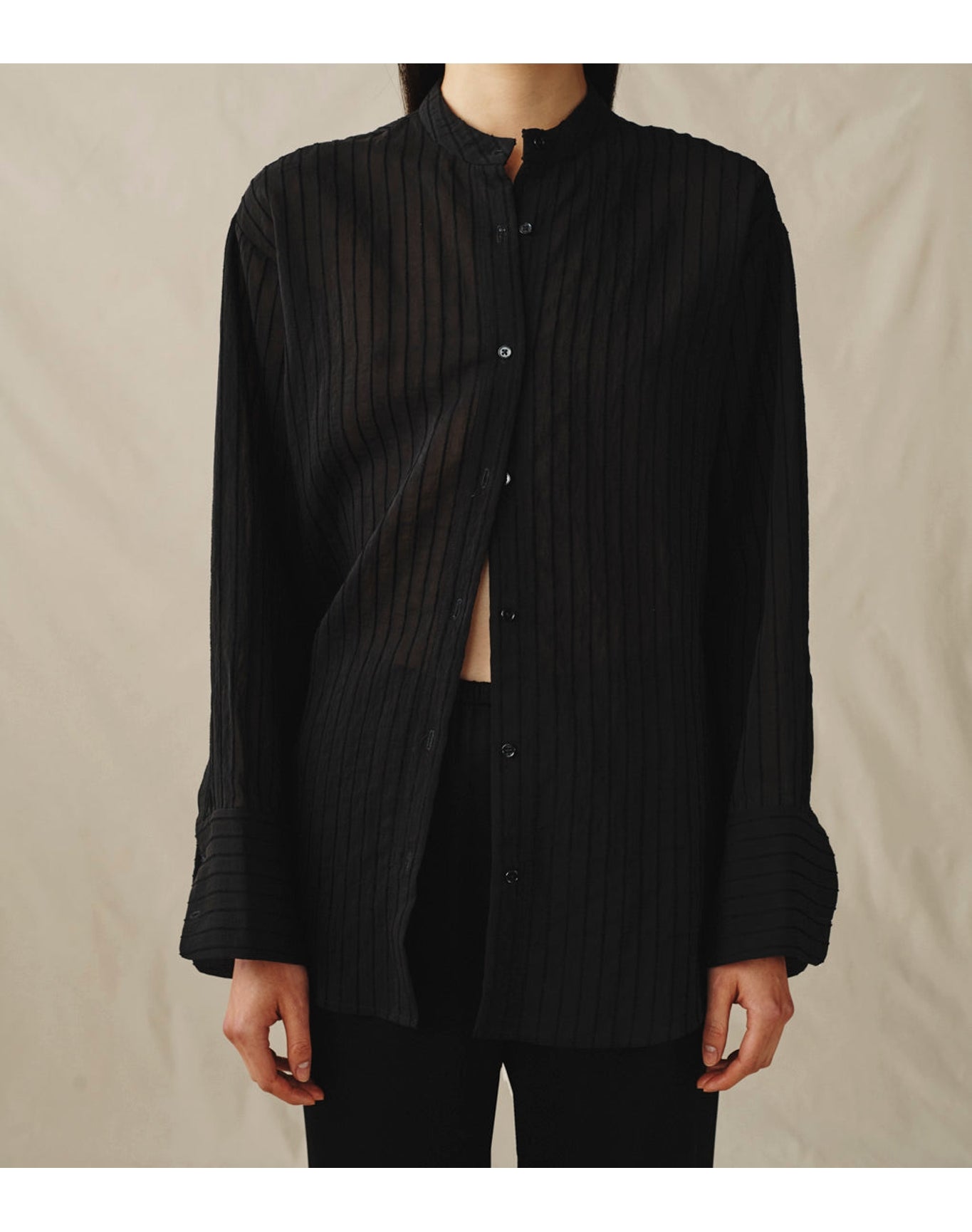 The Sheer Oversized Shirt | Black