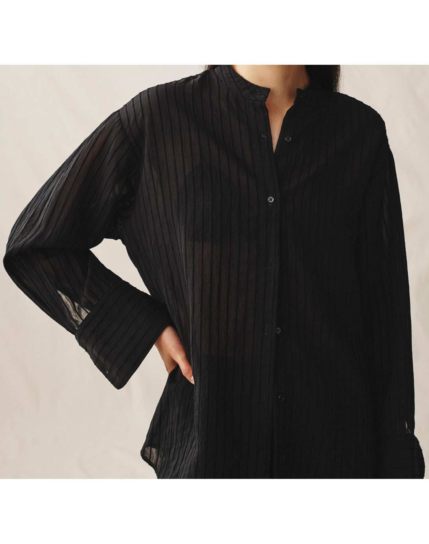 The Sheer Oversized Shirt | Black