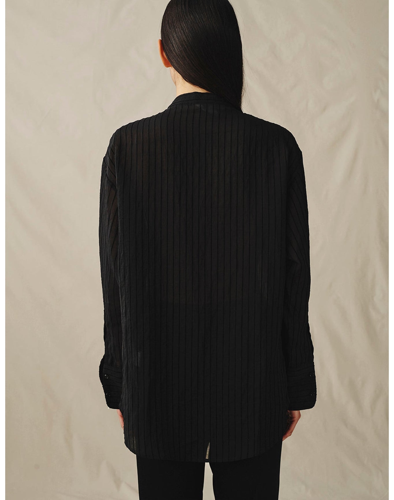 The Sheer Oversized Shirt | Black