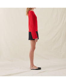The Silk Boatneck Sweater | Scarlet