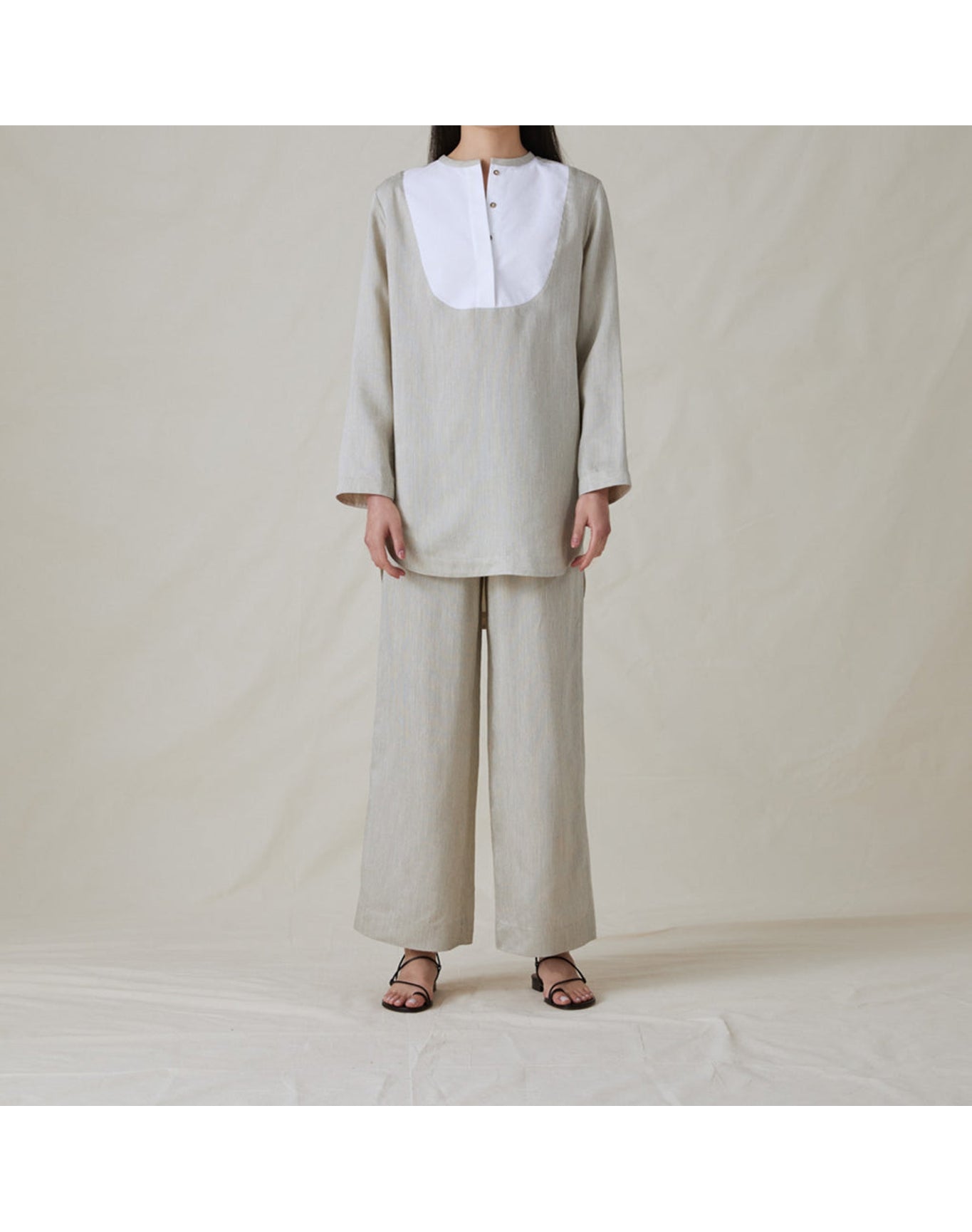 The Striped Bib Top | Fine Stripe