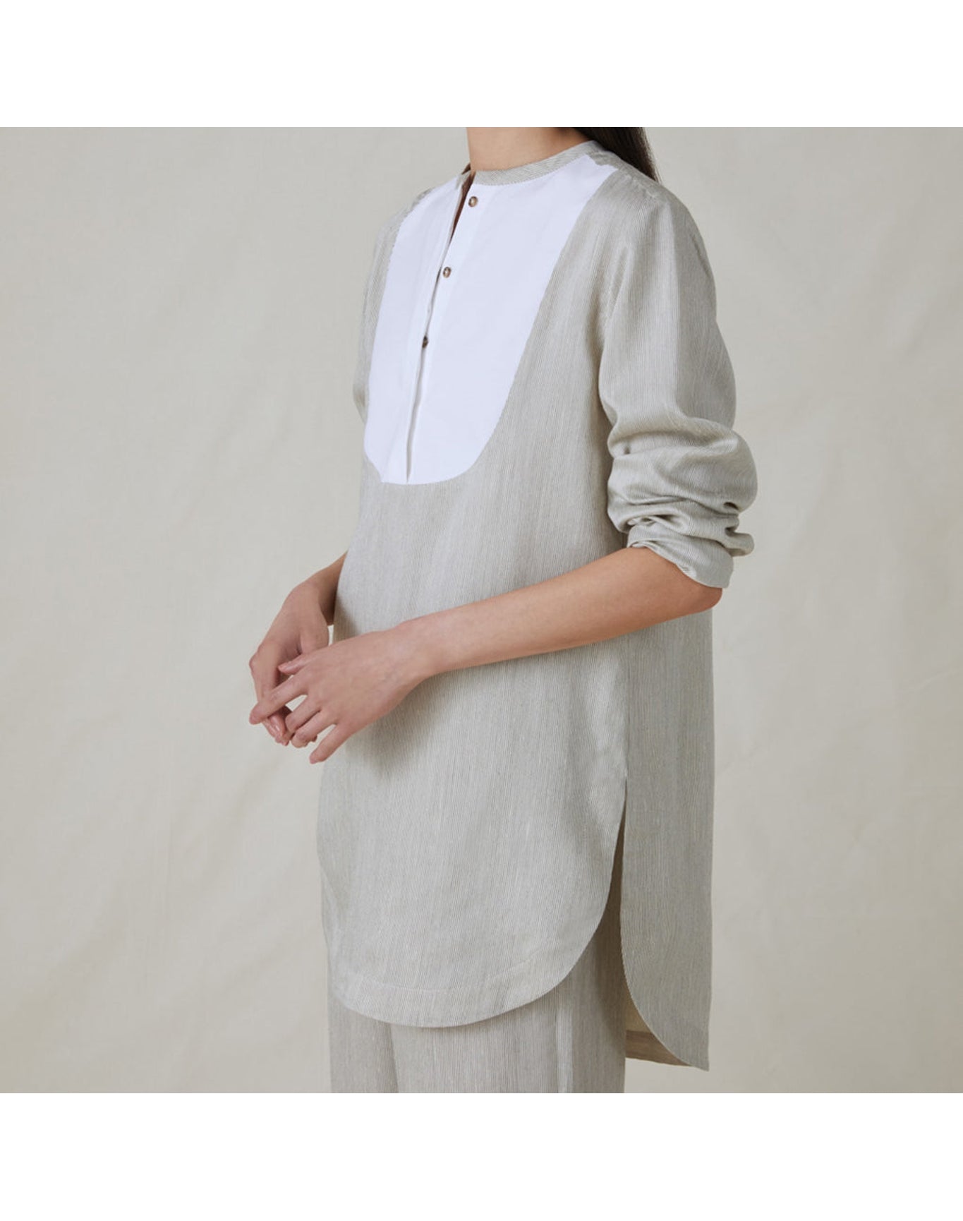 The Striped Bib Top | Fine Stripe