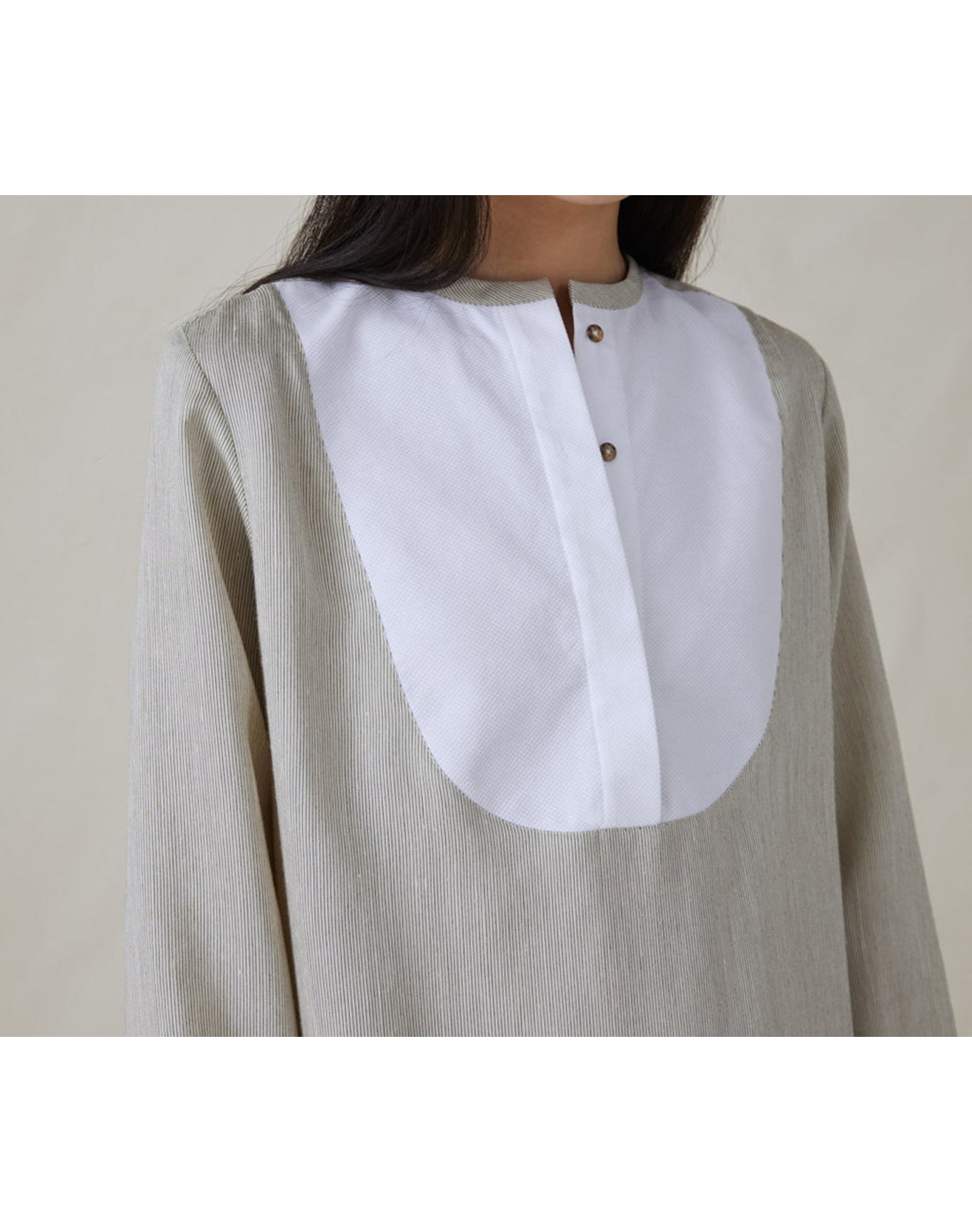 The Striped Bib Top | Fine Stripe