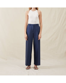 The Tailored Trousers In Lucent Wool | Navy