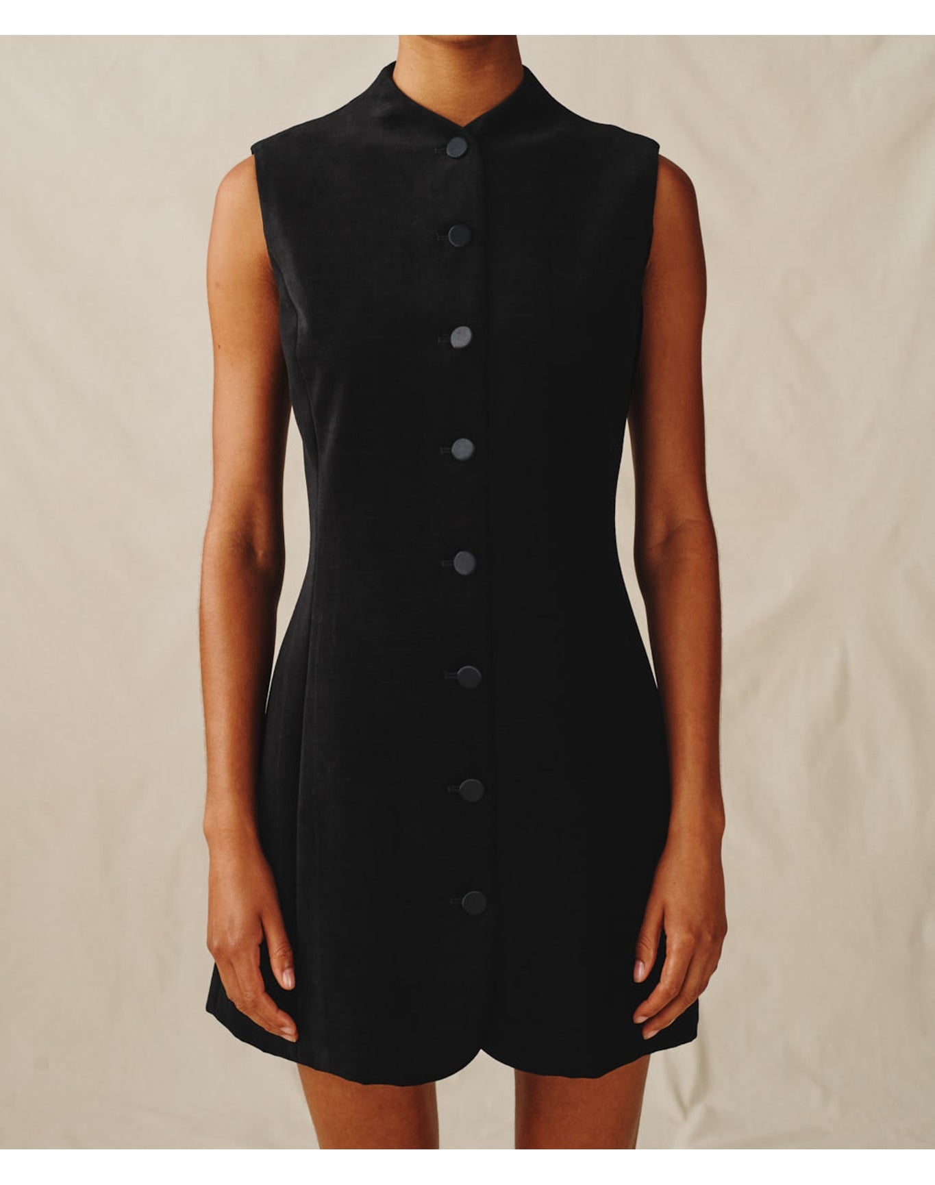 The Textured Velvet Mini Dress | Black