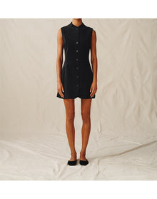 The Textured Velvet Mini Dress | Black
