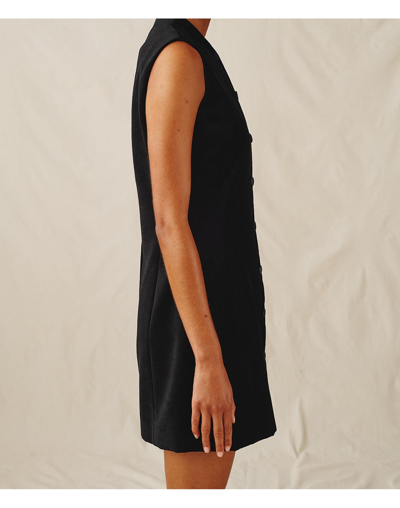 The Textured Velvet Mini Dress | Black