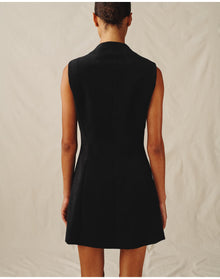 The Textured Velvet Mini Dress | Black