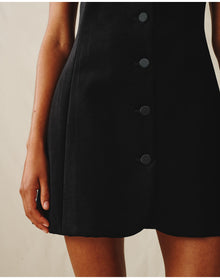 The Textured Velvet Mini Dress | Black