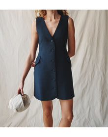 The V-Neck Mini Dress | Midnight