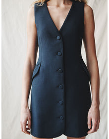 The V-Neck Mini Dress | Midnight