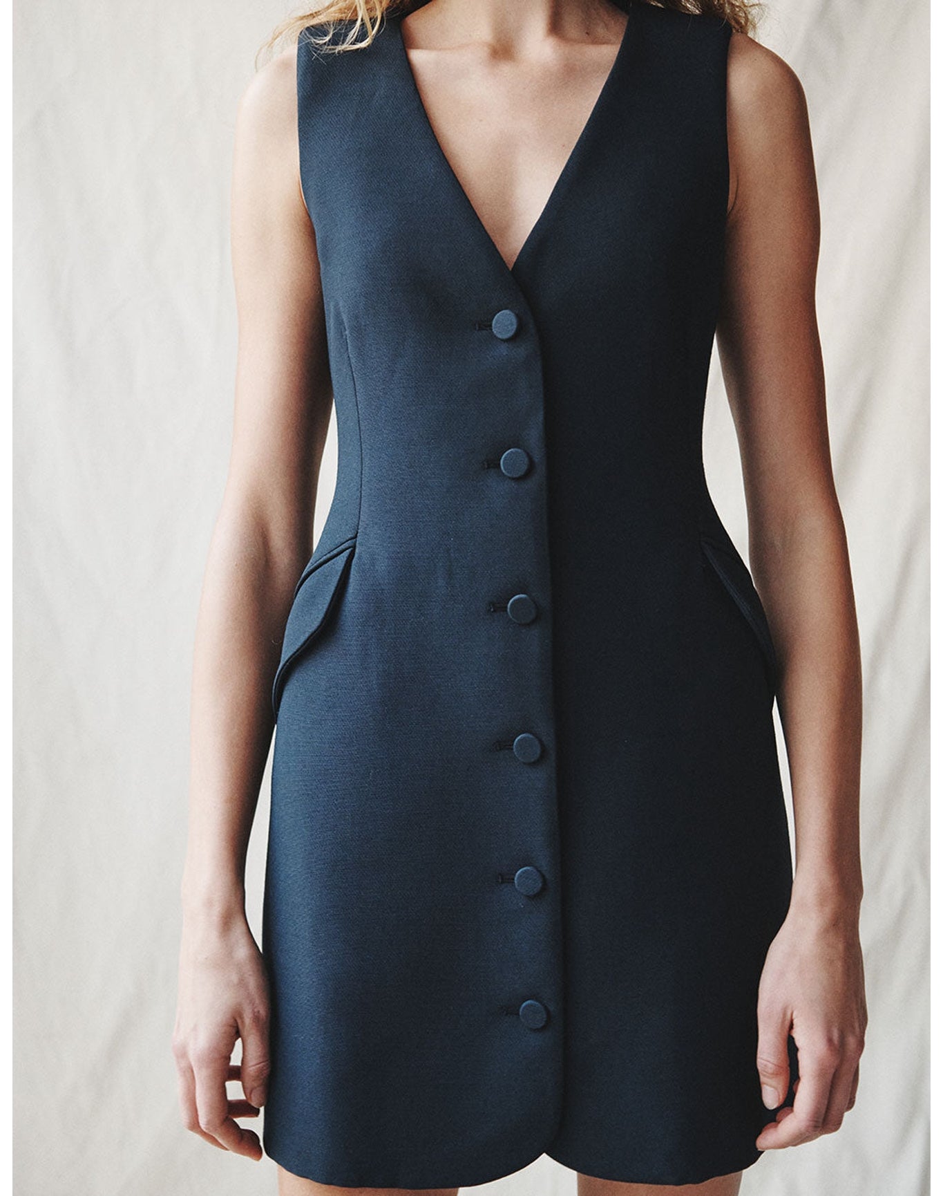 The V-Neck Mini Dress | Midnight