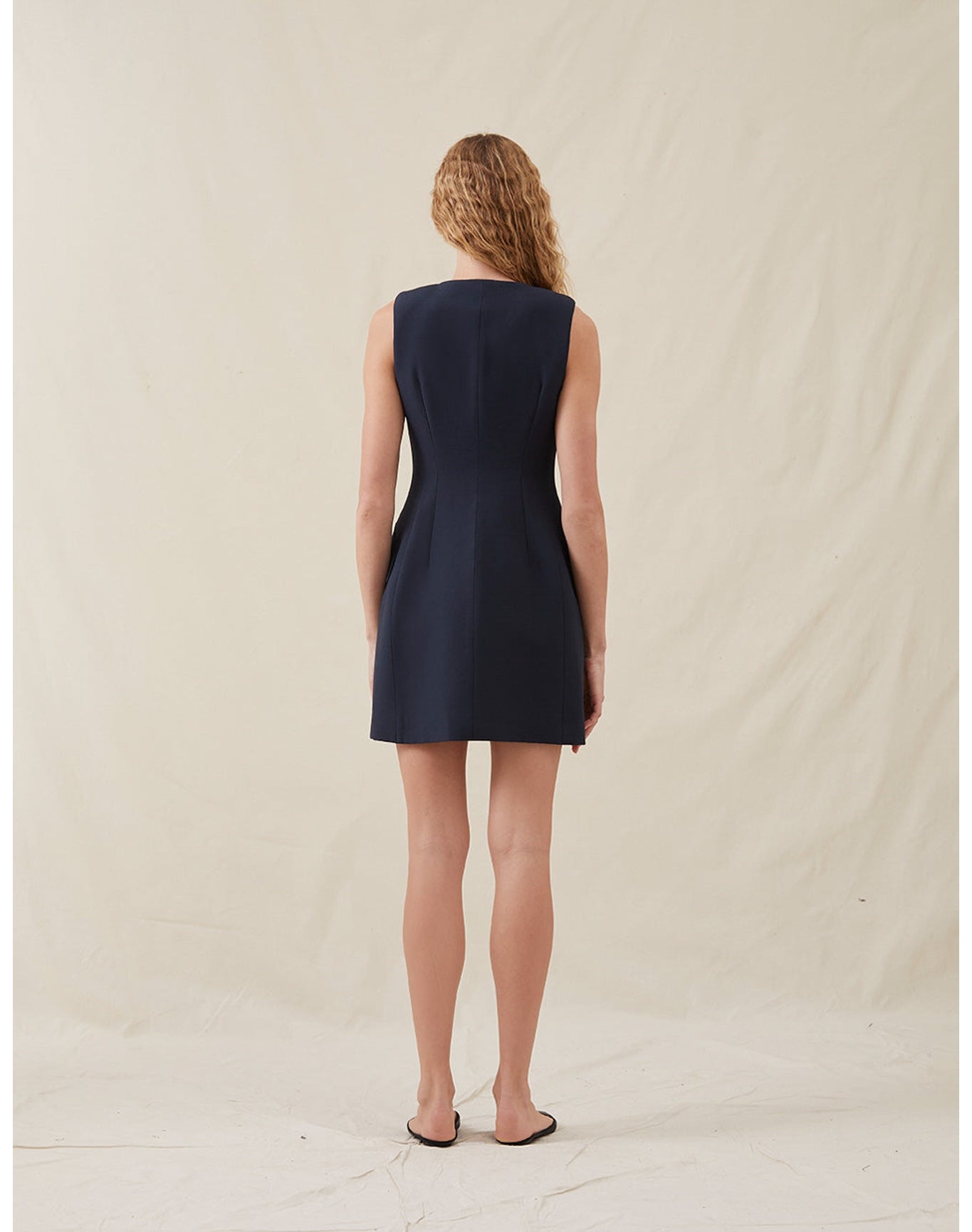 The V-Neck Mini Dress | Midnight
