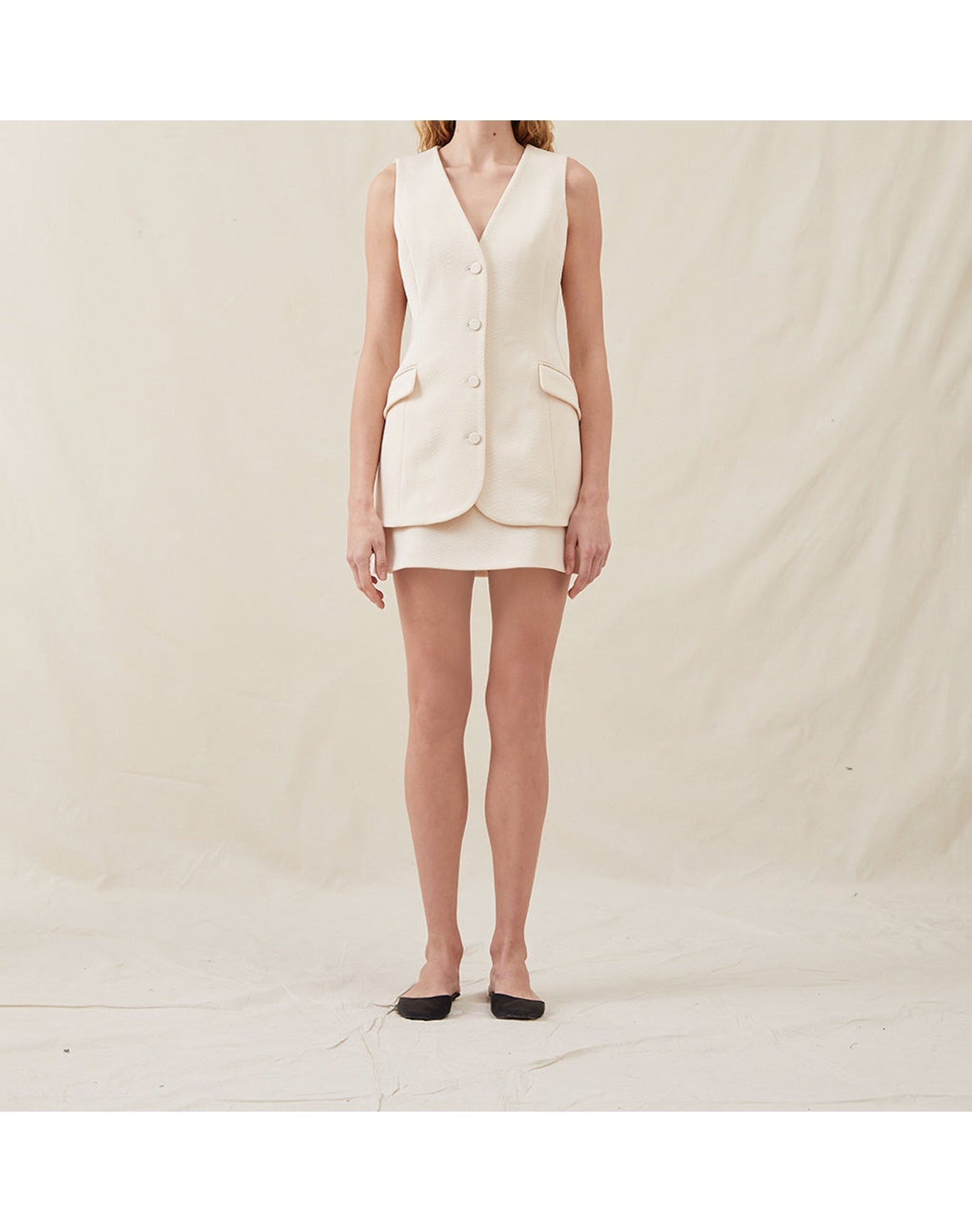 The V-Neck Vest | Cream