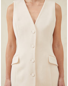 The V-Neck Vest | Cream