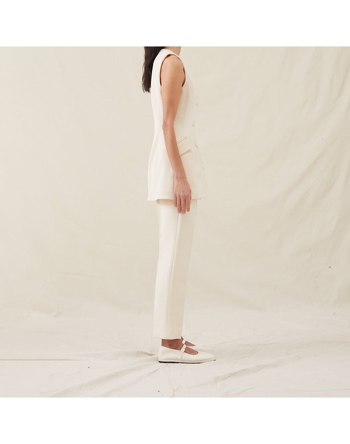 The V-Neck Vest | Cream