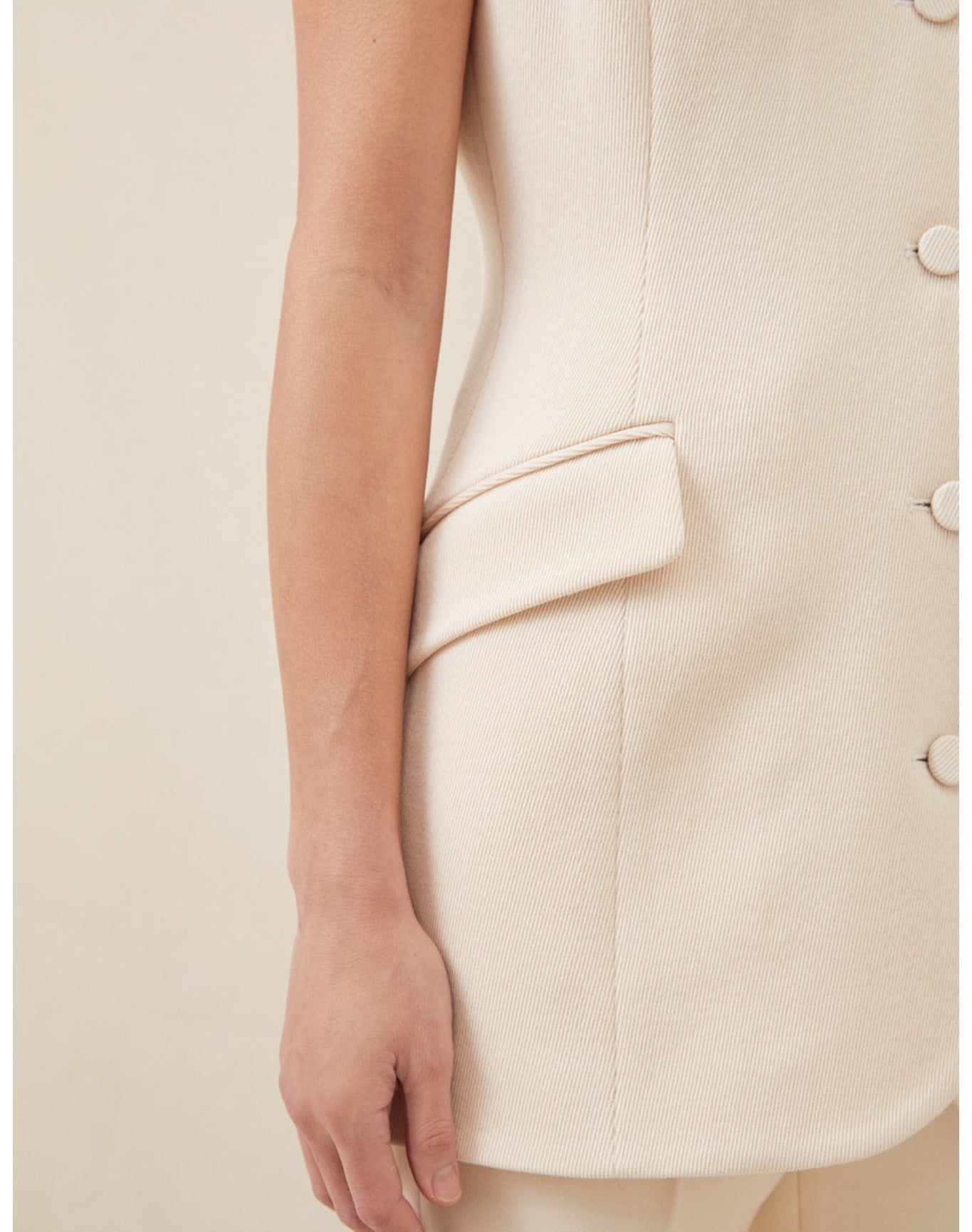 The V-Neck Vest | Cream