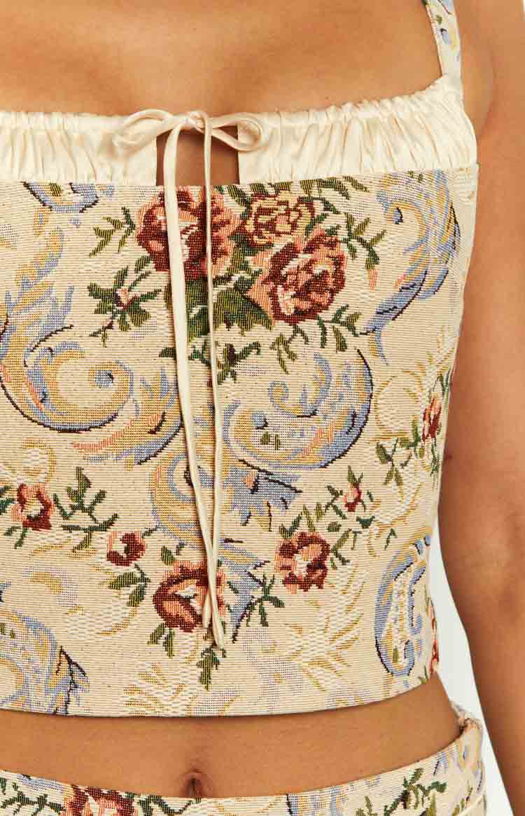 Till Forever Tapestry Top | Beige