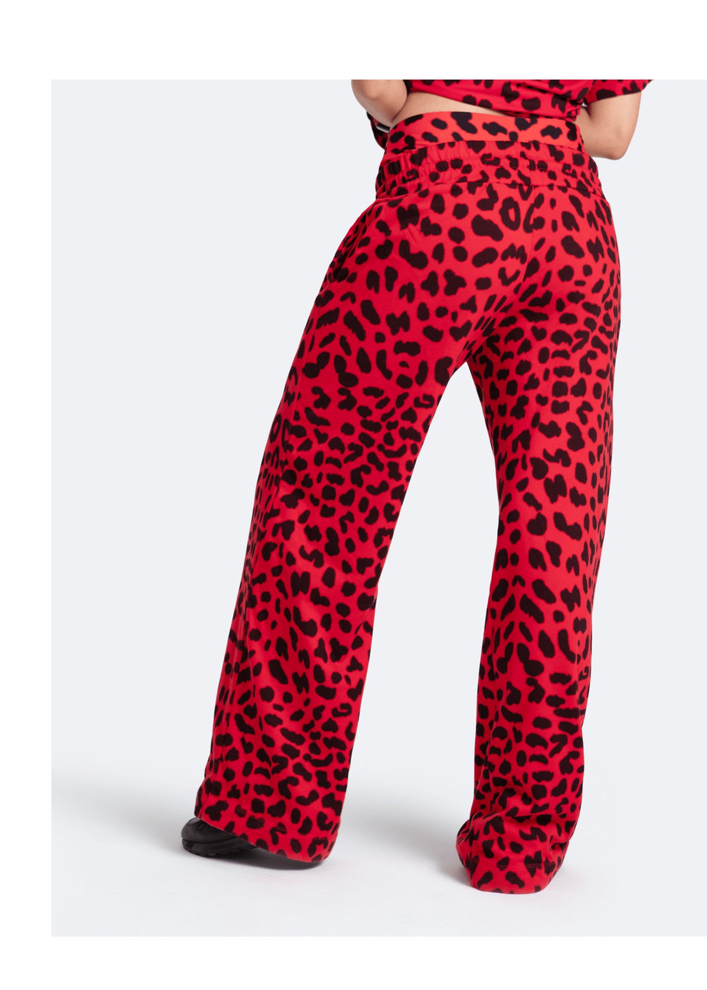 Tummy Control Wide Leg Pants | Red Leo