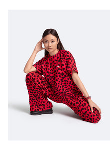 Tummy Control Wide Leg Pants | Red Leo