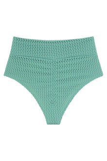 Added Coverage High Rise Bikini Bottom | Turquoise Crochet