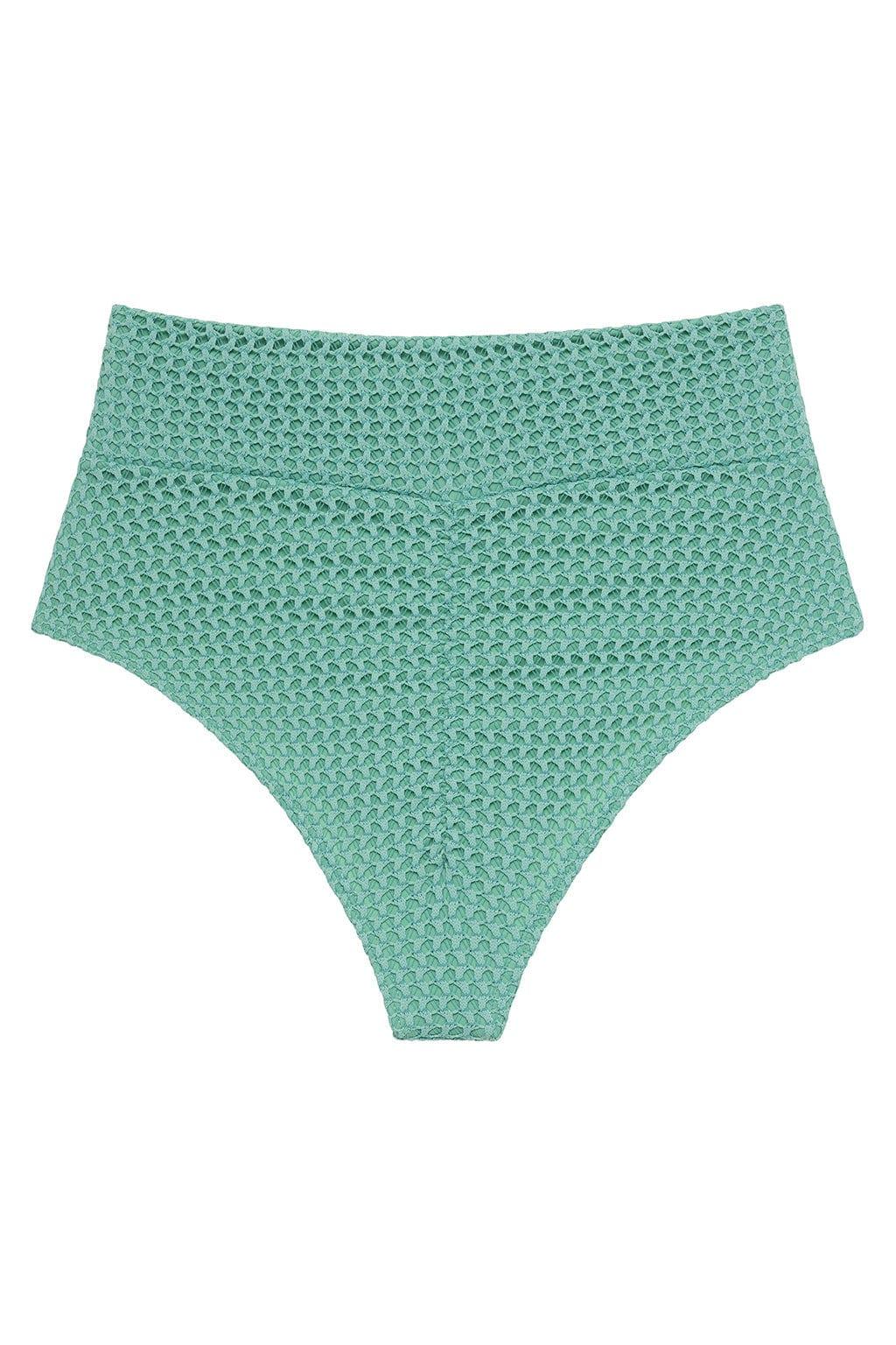 Added Coverage High Rise Bikini Bottom | Turquoise Crochet