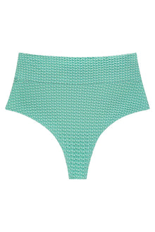 Added Coverage High Rise Bikini Bottom | Turquoise Crochet
