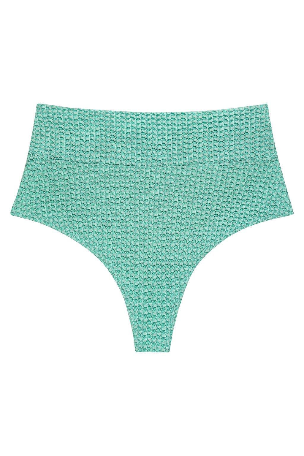 Added Coverage High Rise Bikini Bottom | Turquoise Crochet