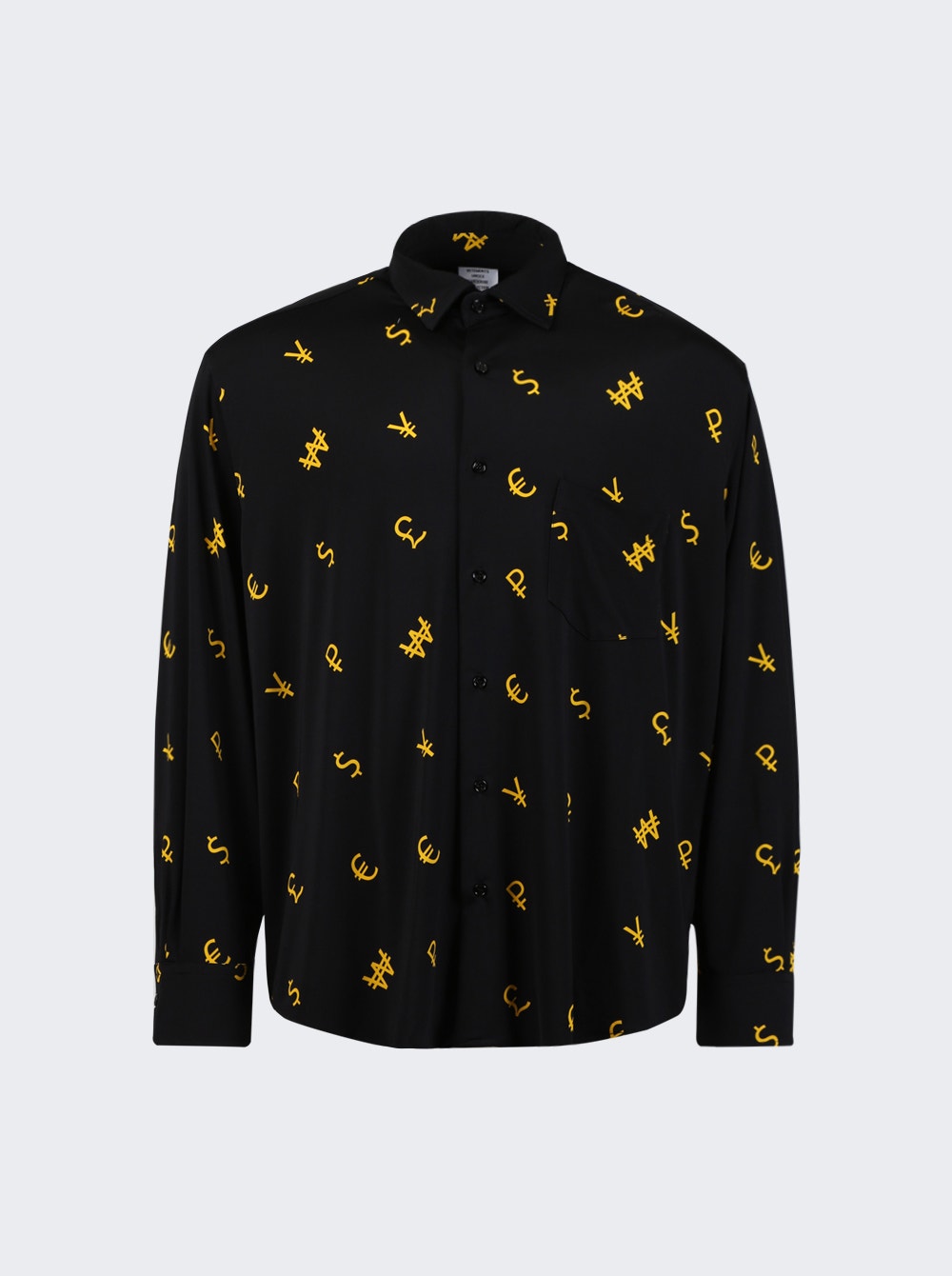 Men | VETEMENTS | Currency Fluid Jersey Shirt | Black