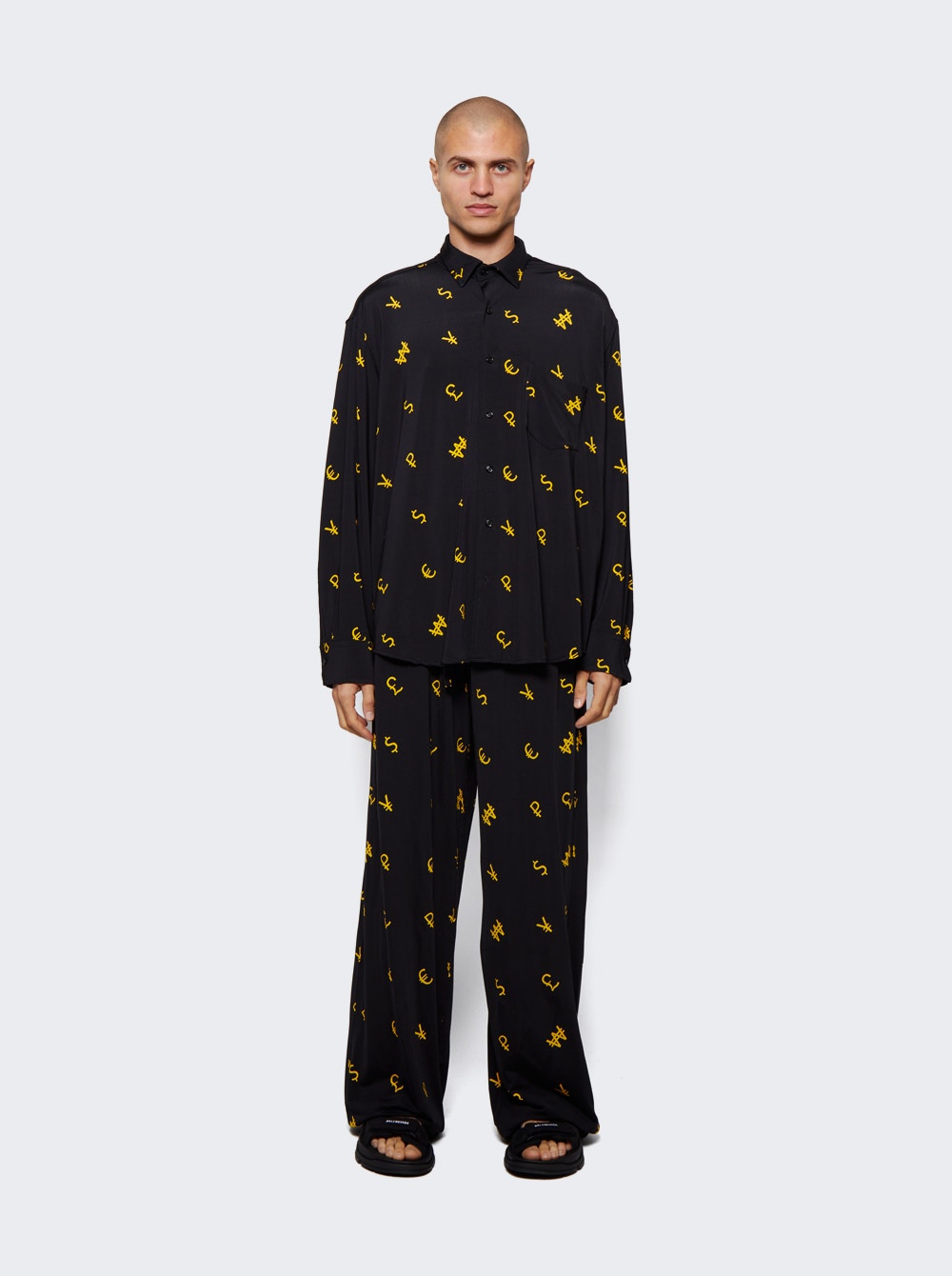 Men | VETEMENTS | Currency Fluid Jersey Shirt | Black