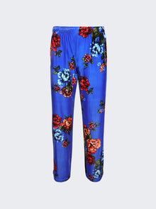 Men | VETEMENTS | Velvet Flower Lounge Pants | Blue
