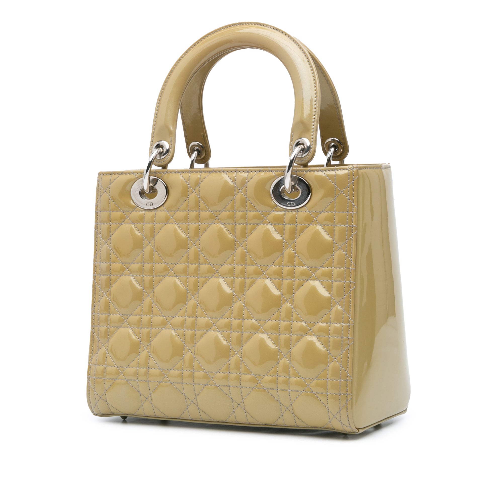 Dior | Pre-Owned Medium Patent Cannage Lady - II | Brown/Caramel