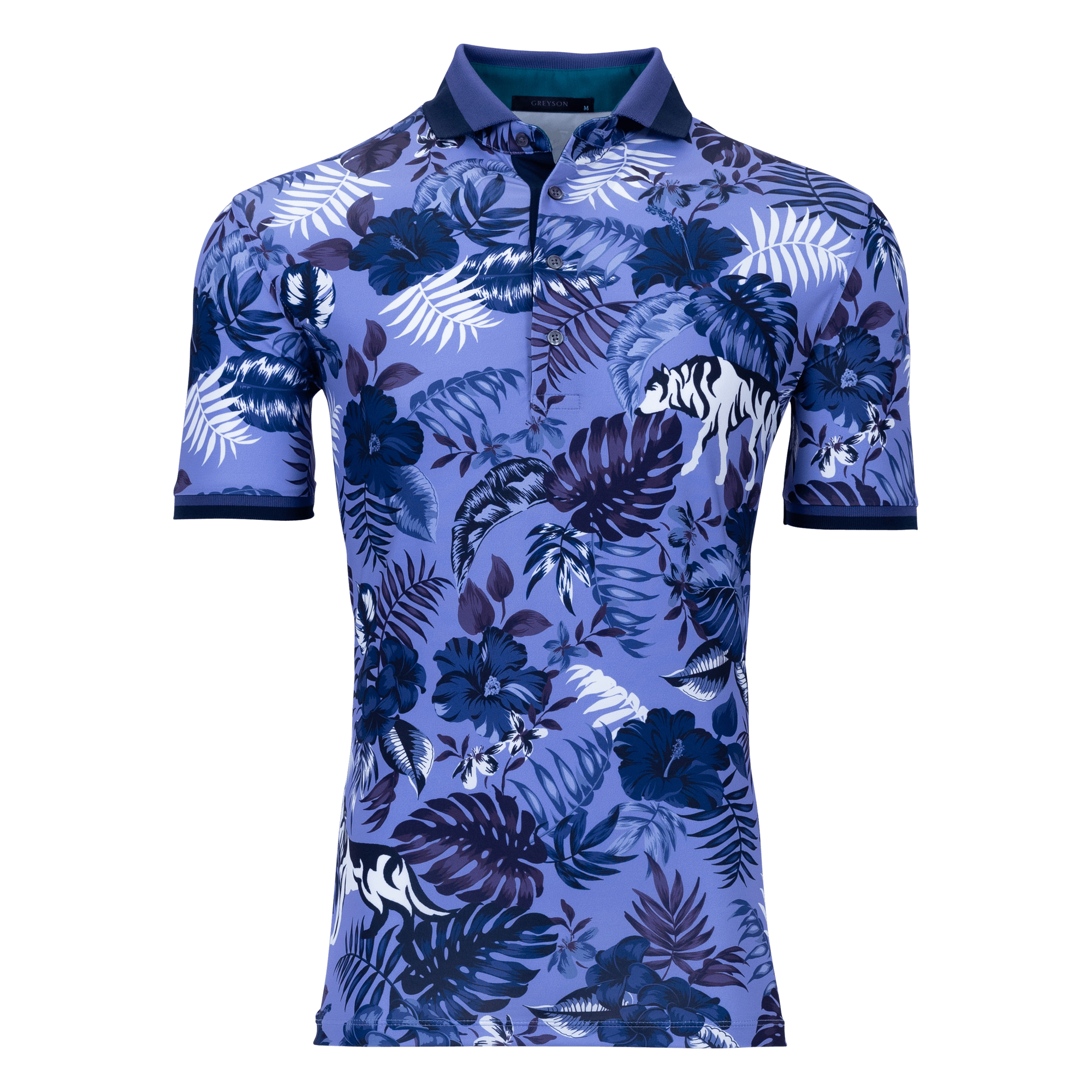 Men | Floral Wolf Jungle Polo | Iz