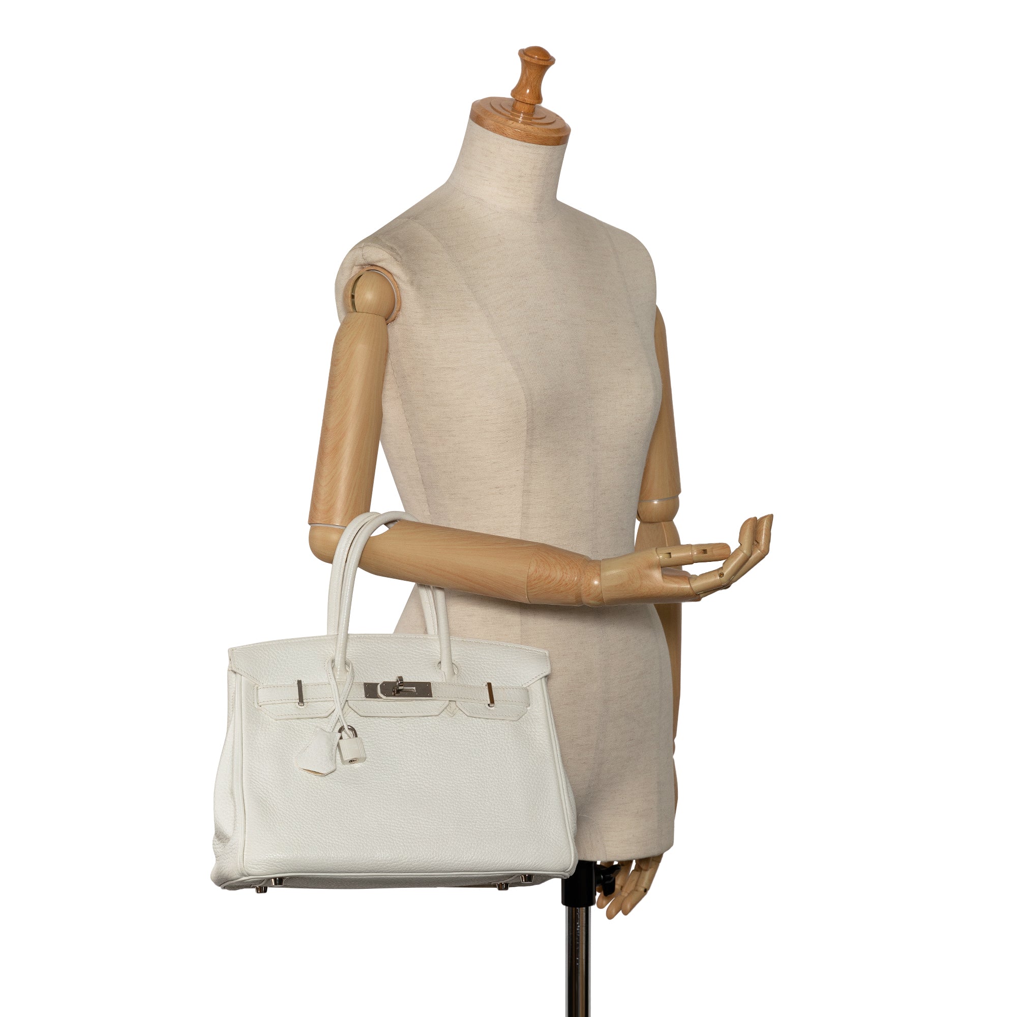 Hermes | Pre-Owned Clemence Birkin 30 | White