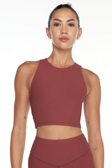 The Upside | Ribbed Jacinta Tank | Brown