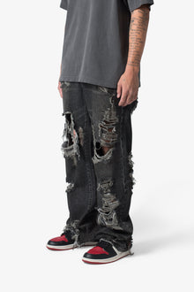 Ultra Baggy Decimated Denim | Black