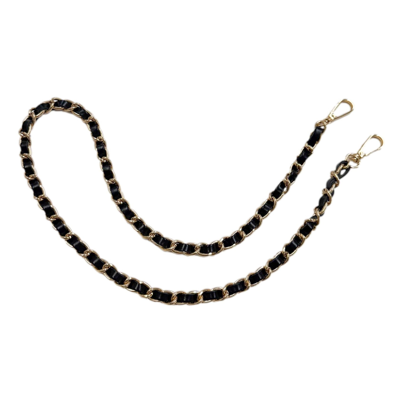 Unisex | Vegan Leather and Metal Kids' Handbag Chain | Black x Gold