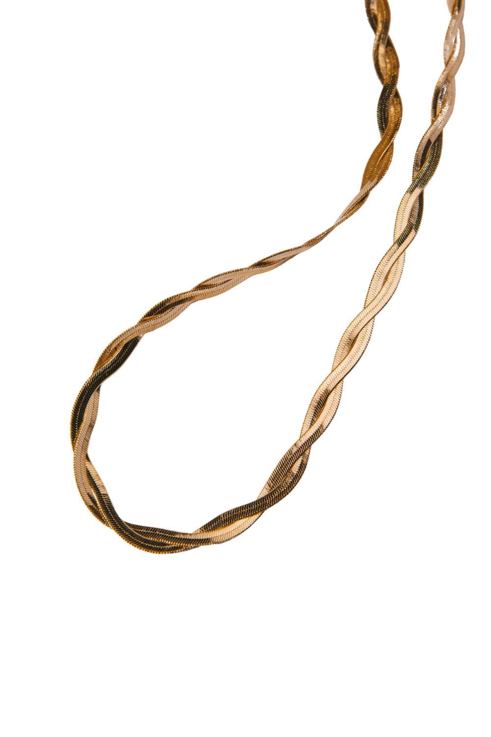Braided Herringbone Necklace | Gold