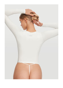 V-Neck Long Sleeve Top | White