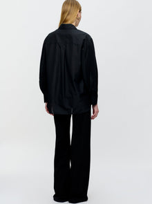 Viola Pleated Sleeve Shirt | Black