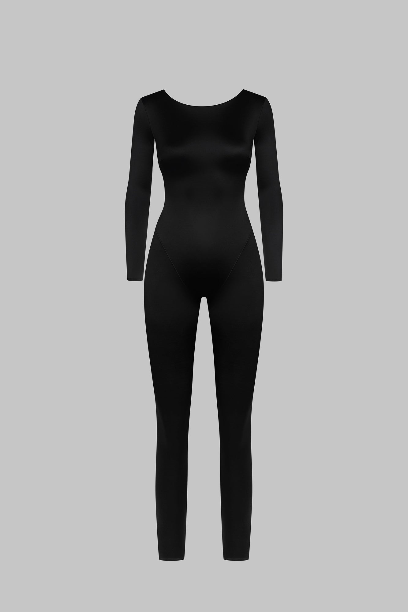 Open Back Long Sleeve Jumpsuit - French Kiss | Black
